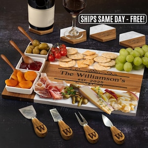 Personalized Cheese Board Wedding Gift, Custom Charcuterie Board Housewarming Gift, Unique Hostess New Home Couple Gift, Bridal Shower Gift