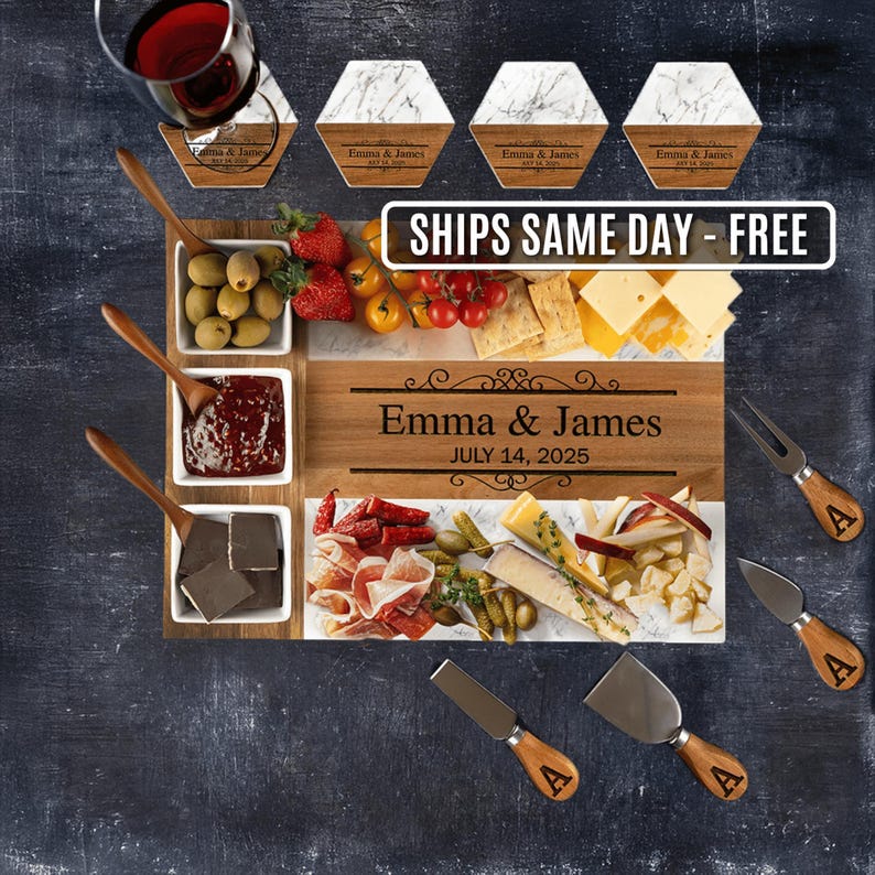Personalized Charcuterie Board, wedding gift, Bridal shower gift, housewarming gift