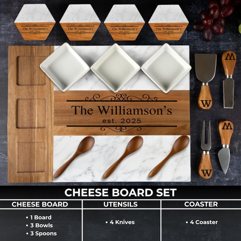 Personalized marble cheese board, cutting board Bridal Shower Gift
