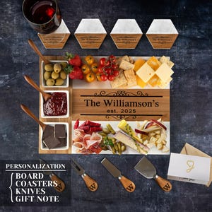 Personalized Cheese Board Wedding Gift, Custom Charcuterie Board Housewarming Gift, Unique Hostess New Home Couple Gift, Bridal Shower Gift image 4