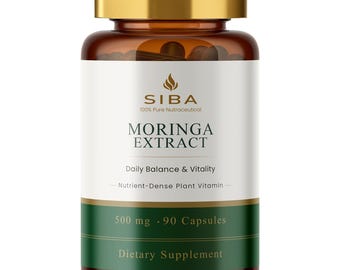 Organic Moringa Leaf Extract, Superfood Supplement,  500mg (90 Capsules)