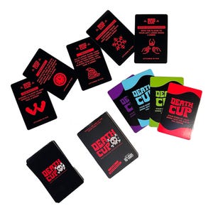 Gioco di carte da bere, gioco Death Cup con 46 minigiochi, gira su Ring of Fire e Kings Cup, gioco divertente per feste, gioco di società definitivo per adulti