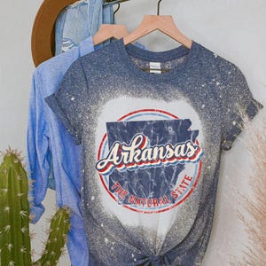 Vintage Arkansas Design Shirt Retro Arkansas Tshirt Arkansas Graphic Tee Arkansas Apparel Arkansas Bleached Shirt Trendy Vintage AR Fashion