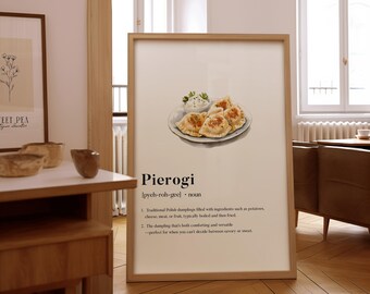 Pierogi Definition Print – Gourmet Kitchen Wall Art – Framed or Unframed Poster – Gift for Chefs & Food Lovers