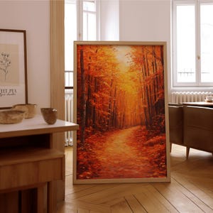 Arte murale impressionista del sentiero autunnale – Stampa di pittura a olio vintage – Poster con o senza cornice – Arredamento senza tempo per la casa e l'ufficio