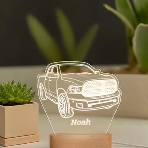Engraved 3D Car Sketch Lamp, Unique Supercar, Truck, Motorcycle Night Light – Personalized Gift for Car Lovers, Gift for Boyfriend