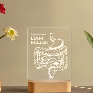 Personalized Gastroenterology Night Light, Custom Medical LED Lamp, Doctor Gift, Engraved Acrylic Light for GI Specialists
