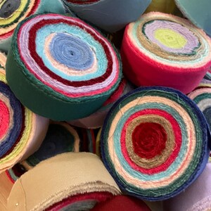 Rag Rug Fabric Strips 60 yds Toothbrush Rug Yarn Locker Hooking Amish Knot Precut Jelly Roll Material Strips Rugmaking Mixed Solid Colors image 4
