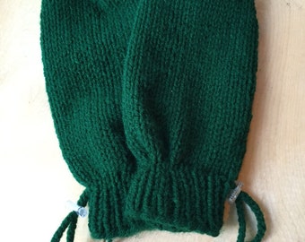 Adaptive Thumbless Mittens Special Needs Disabled Adult - Mittens for Elderly Seniors- Hunter Green, Adaptive Clothing