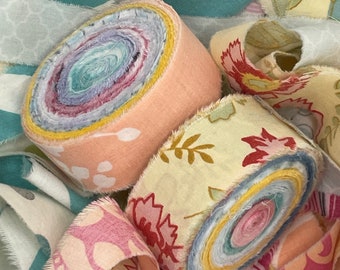 Rag Rug Fabric Strips, Precut Jelly Roll Material - 15 yd Rolls