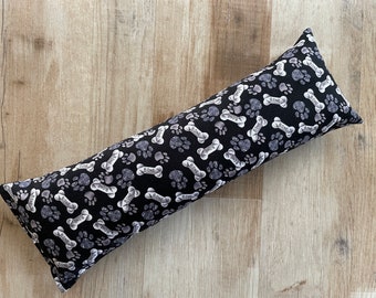 Lumbar Back and Neck Support Roll - Lumbar Pillow - Neck Pillow - Aromatic Cedar and Lavender - Black Gray Dogbone