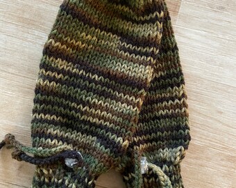 Adaptive Thumbless Mittens for Disabled Special Needs Teen or Small Adult - Camouflage Brown Green