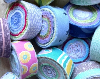 Rag Rug Fabric Strips 60 Yds Locker Hooking Toothbrush Rug Yarn Amish Knot Jelly Roll Material Precut Strips Banner Variety of Print & Solid