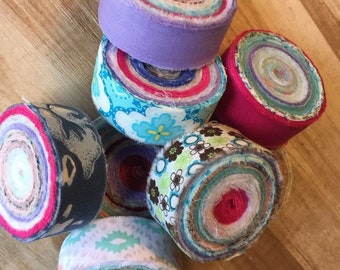 Rag Rug Fabric Strips 60 Yds Locker Hooking Toothbrush Rug Yarn Amish Knot Jelly Roll Material Precut Strips Banner Variety of Print & Solid