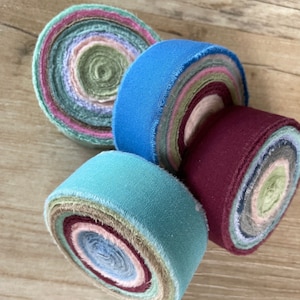 Rag Rug Fabric Strips 60 yds Toothbrush Rug Yarn Locker Hooking Amish Knot Precut Jelly Roll Material Strips Rugmaking Mixed Solid Colors