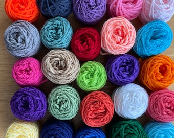 Scrap Yarn for Granny Square Plastic Canvas Scrap Afghan Crochet Knit 24 Balls