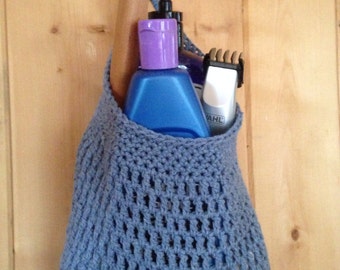 Dorm Room Storage, Hanging Bag, Bathroom Organizer, Home Organization, RV, Boat, College Dorm Crochet Bag