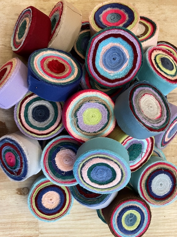 Rag Rug Fabric Strips 60 yds Toothbrush Rug Yarn Locker Hooking Amish Knot Precut Jelly Roll Material Strips Rugmaking Mixed Solid Colors
