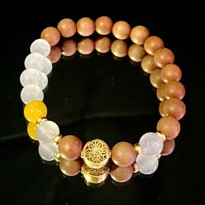Natural Old Sandalwood Bracelet, Burmese Jade Bracelet,Natural material Bracelet,Metal Accessories Bracelet