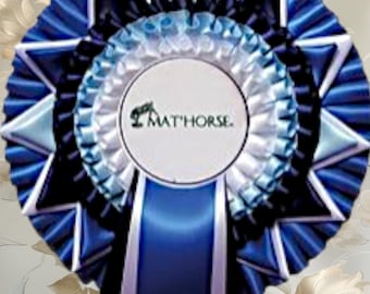 Custom Ribbon Rosette – Personalized Text and Logo, Horse Show, Weddings