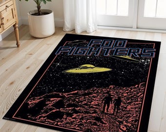 Foo Fighters Galaxy Area Rug: Sci-Fi UFO Design