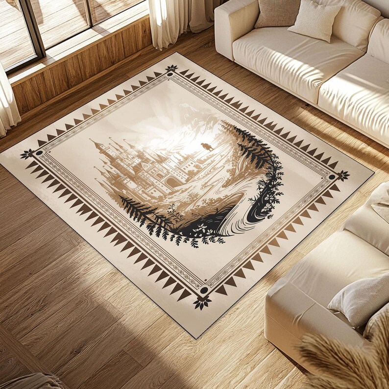 Knight Castle Rug Fantasy Castle Rug: Medieval Storybook Design - Etsy