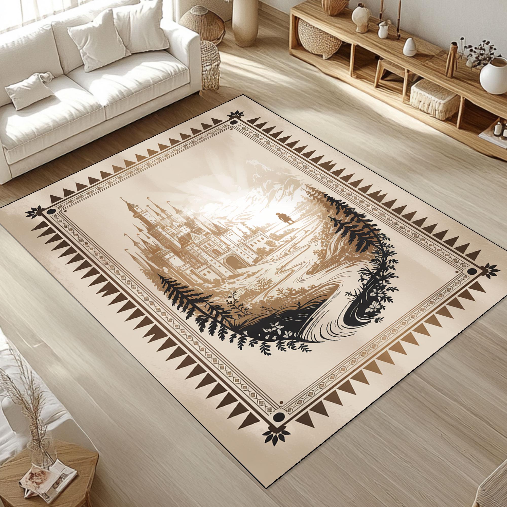 Knight Castle Rug Fantasy Castle Rug: Medieval Storybook Design - Etsy