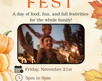 Autumn Festival Flyer Template | Editable Fall Event Poster (8.5x11)