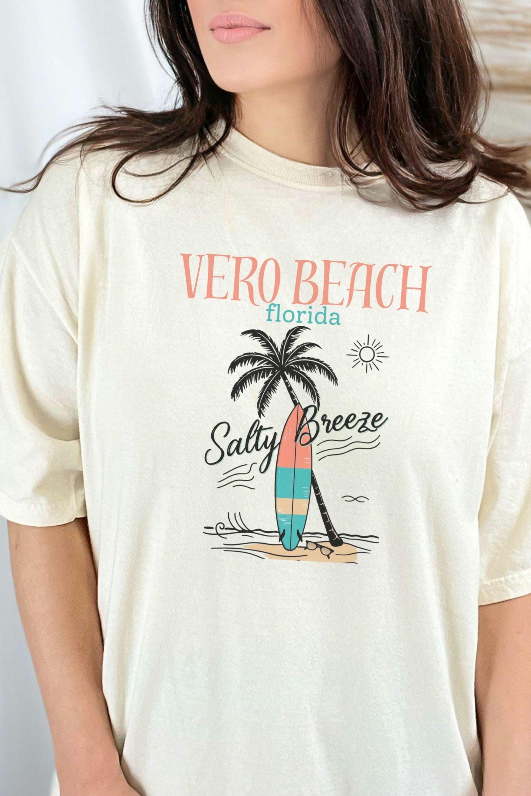 Vero Beach T-shirt: Coastal Surfer Retro Tee - Comfort Colors - Etsy