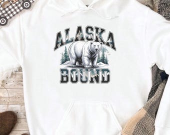Sudadera con capucha de oso polar Alaska Bound: sudadera de viaje unisex