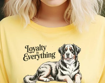 Camiseta vintage de perro de montaña bernés: acuarela de líneas finas