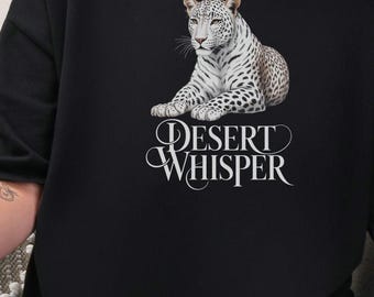 Camiseta blanca de leopardo árabe: acuarela vintage de vida silvestre