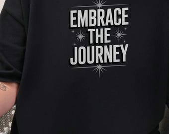 Camiseta "Abraza el viaje": Camiseta motivacional con estrellas galácticas