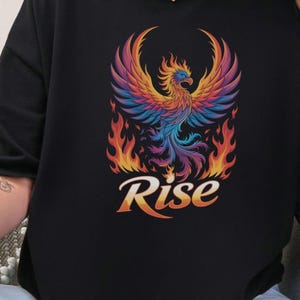 Phoenix Rising T-Shirt: Neon Firebird Graphic Tee