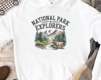 Sudadera con capucha vintage de alce del Parque Nacional: sudadera de aventura en la naturaleza
