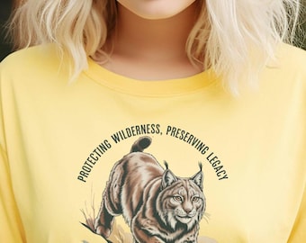 Camiseta del lince canadiense: arte vintage de parques nacionales y conservación de la vida silvestre