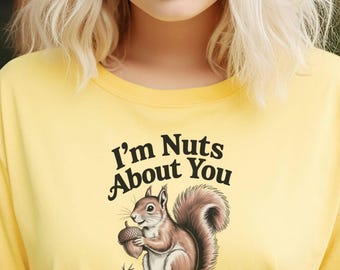 Camiseta de ardilla: "Me encantas" - Camiseta con estampado de acuarela vintage