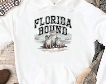 Sudadera con capucha de la familia Florida Otter: sudadera vintage de playa costera