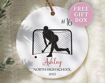 Field Hockey Ornament, Custom Field Hockey Christmas Ornament Personalized Field Hockey Ornament Field Hockey Team Field Hockey Keepsake