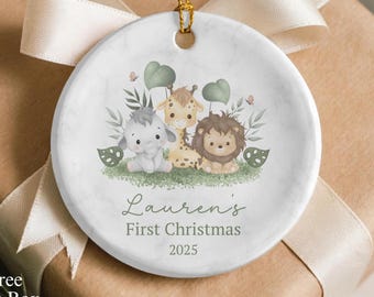 Baby's First Christmas Ornament, Personalized Baby Keepsake, Custom Newborn Gift, Baby Name Ornament 2025, Holiday Decoration