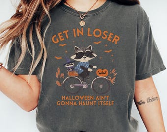 Cute Raccoon Halloween Shirt, Raccoon Lover Tee, Cute Spooky Animal Shirt, Quirky Racoon Shirt, Funny Halloween Racoon Tee, Comfort Colors
