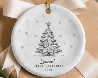 Baby's First Christmas Ornament, Personalized Baby Keepsake, Custom Newborn Gift, Baby Name Ornament 2025, Holiday Decoration