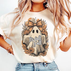 Ghost Theme Shirt for Halloween Lovers, Gift for Ghost Fans, Cute Ghost Shirt, Halloween Coquette Tee, Spooky Ghost Fun Shirt, Spooky Season
