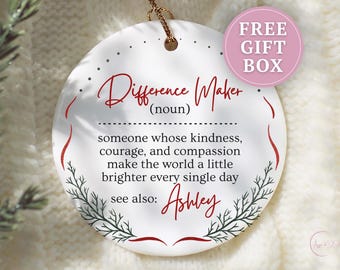 Difference Maker Ornament, Difference Maker Christmas Ornament Gift Difference Maker Thank You Ornament Difference Maker Appreciation Gift