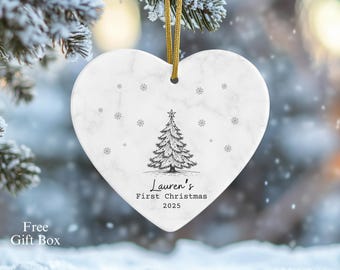 Baby's First Christmas Ornament, Personalized Baby Keepsake, Custom Newborn Gift, Baby Name Ornament 2025, Holiday Decoration