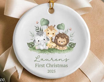 Baby's First Christmas Ornament, Personalized Baby Keepsake, Custom Newborn Gift, Baby Name Ornament 2025, Holiday Decoration