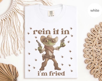 Comfort Colors® Cowboy Frog Shirt, Funny Frog Tee, Western Frog Shirt, Vintage Retro Shirt Meme Shirt, Y2K Aesthetic, Unisex Trendy Tee