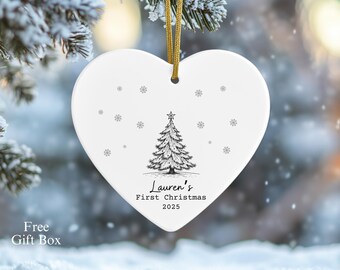 Baby's First Christmas Ornament, Personalized Baby Keepsake, Custom Newborn Gift, Baby Name Ornament 2025, Holiday Decoration