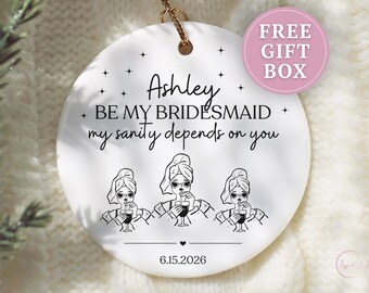 Bridesmaid Ornament, Custom Bridesmaid Christmas Ornament Gift for Bridesmaid Proposal Ornament Gifts for Bridesmaids Ornament Keepsake