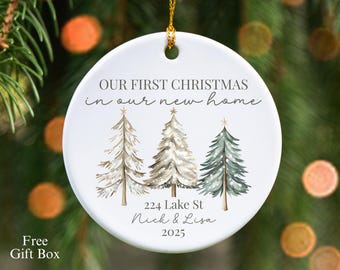 First Christmas In Our New Home Ornament, Personalized New Home Ornament 2025, Realtor Closing Gift, New House Keepsake, Holiday Decor